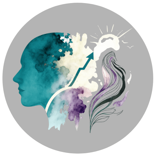 Logotipo minimalista e elegante para um psicólogo de alto ticket. O ícone principal tem uma forma orgânica e fluida que evoca o desabrochar de uma flor ou o entrelaçamento de duas hastes em um movimento ascendente, simbolizando crescimento e harmonia. As cores são tons suaves de verde sálvia, azul petróleo, com um sutil toque de bege ou ouro pálido para um acabamento premium. O design transmite calma, evolução e um senso de bem-estar.